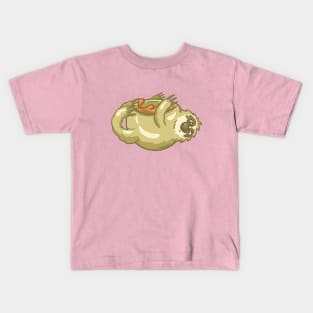 Sloth Coffee Cup Cartoon Illustration Kids T-Shirt